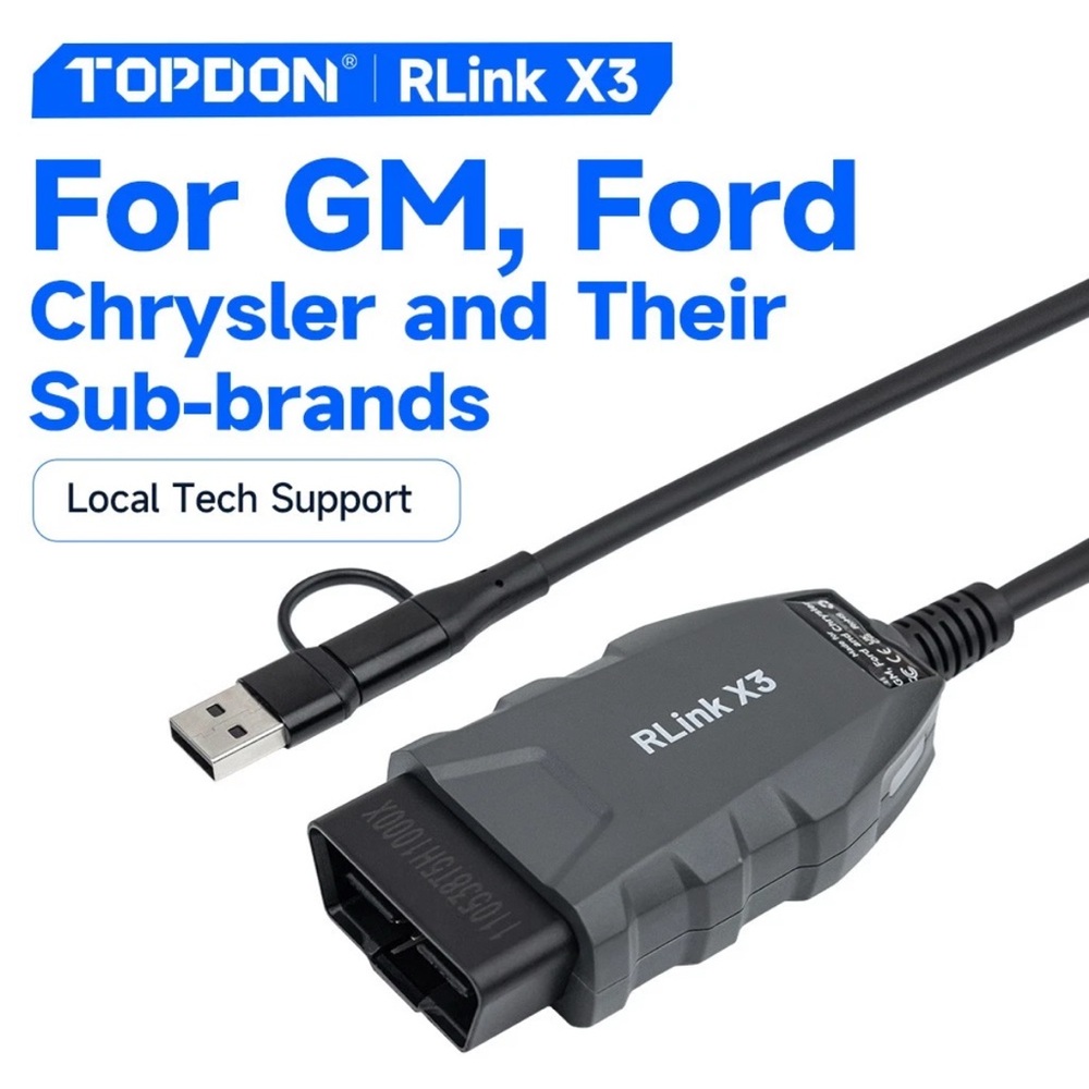 TOPDON RLink X3 j2534 Pass Thru Device Diagnostic Tool for GM Ford and Chrysler